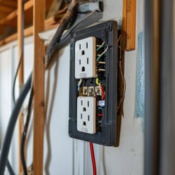 picture of an electrical outlet in a garage