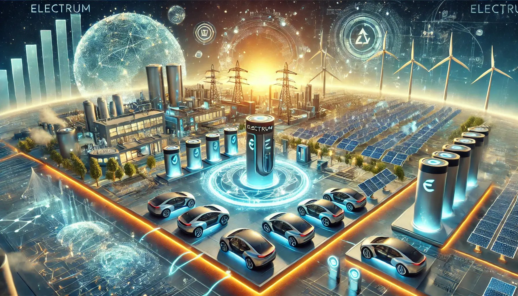 DALL·E 2025-01-10 16.54.22 - A futuristic and inspiring depiction of Electrum shaping the future of energy. The image shows a cutting-edge energy hub featuring grid-scale battery 